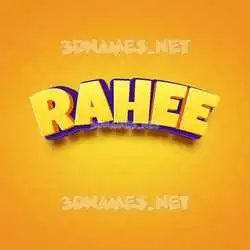 rahee in Orange Toon style - 3D name wallpaper