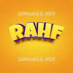 rahf in Orange Toon style - 3D name wallpaper