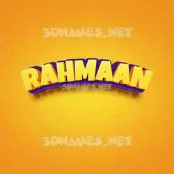 rahmaan in Orange Toon style - 3D name wallpaper