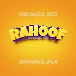 rahoof in Orange Toon style - 3D name wallpaper