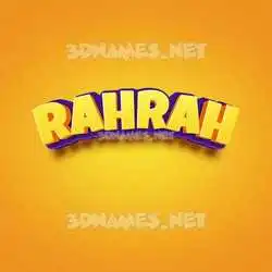 rahrah in Orange Toon style - 3D name wallpaper