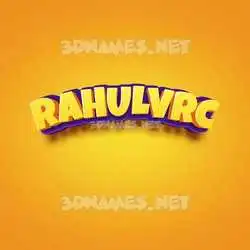rahulvrc in Orange Toon style - 3D name wallpaper