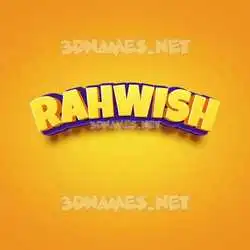 rahwish in Orange Toon style - 3D name wallpaper