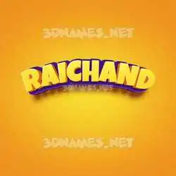 raichand in Orange Toon style - 3D name wallpaper
