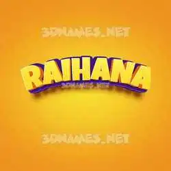 raihana in Orange Toon style - 3D name wallpaper