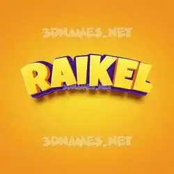 raikel in Orange Toon style - 3D name wallpaper