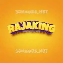 rajaking in Orange Toon style - 3D name wallpaper
