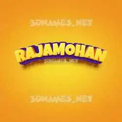 rajamohan in Orange Toon style - 3D name wallpaper