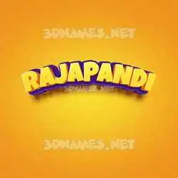 rajapandi in Orange Toon style - 3D name wallpaper