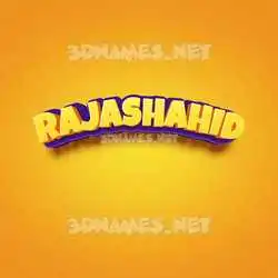 rajashahid in Orange Toon style - 3D name wallpaper