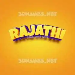 rajathi in Orange Toon style - 3D name wallpaper