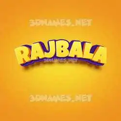 rajbala in Orange Toon style - 3D name wallpaper
