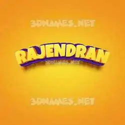 rajendran in Orange Toon style - 3D name wallpaper