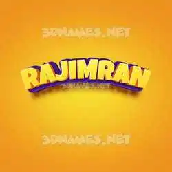 rajimran in Orange Toon style - 3D name wallpaper