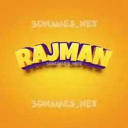 rajman in Orange Toon style - 3D name wallpaper