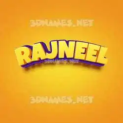 rajneel in Orange Toon style - 3D name wallpaper