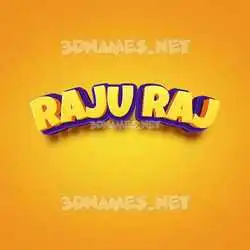 raju raj in Orange Toon style - 3D name wallpaper
