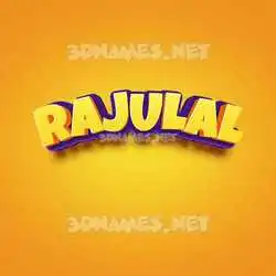 rajulal in Orange Toon style - 3D name wallpaper