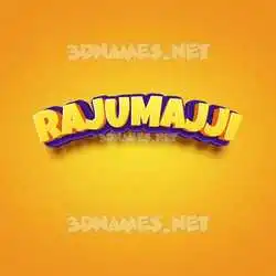 rajumajji in Orange Toon style - 3D name wallpaper