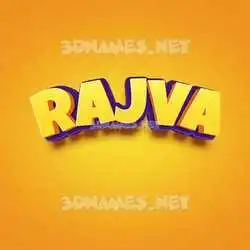 rajva in Orange Toon style - 3D name wallpaper