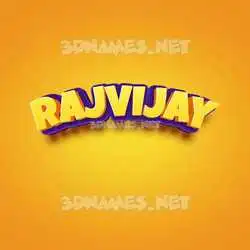 rajvijay in Orange Toon style - 3D name wallpaper