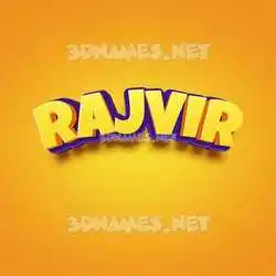 rajvir in Orange Toon style - 3D name wallpaper