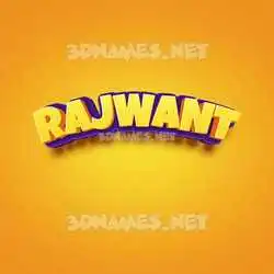 rajwant in Orange Toon style - 3D name wallpaper