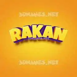 rakan in Orange Toon style - 3D name wallpaper