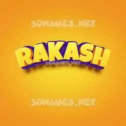 rakash in Orange Toon style - 3D name wallpaper