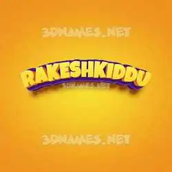 rakeshkiddu in Orange Toon style - 3D name wallpaper