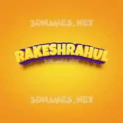 rakeshrahul in Orange Toon style - 3D name wallpaper