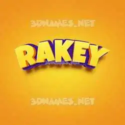 rakey in Orange Toon style - 3D name wallpaper