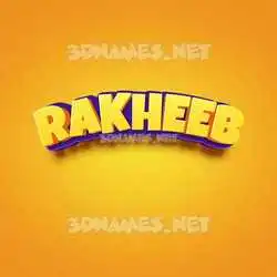rakheeb in Orange Toon style - 3D name wallpaper
