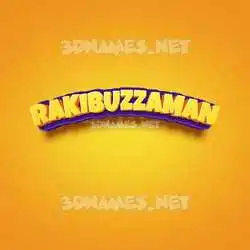 rakibuzzaman in Orange Toon style - 3D name wallpaper