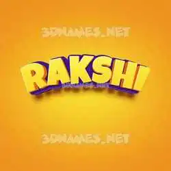rakshi in Orange Toon style - 3D name wallpaper