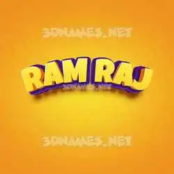 ram raj in Orange Toon style - 3D name wallpaper