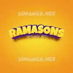 ramasons in Orange Toon style - 3D name wallpaper