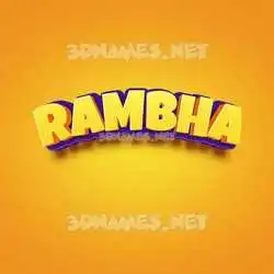 rambha in Orange Toon style - 3D name wallpaper