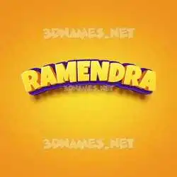 ramendra in Orange Toon style - 3D name wallpaper