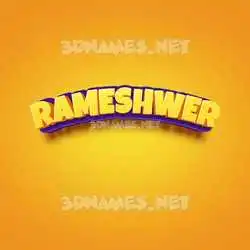 rameshwer in Orange Toon style - 3D name wallpaper
