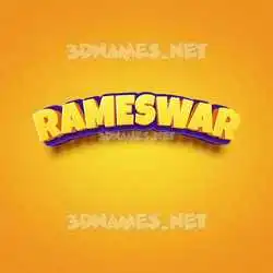 rameswar in Orange Toon style - 3D name wallpaper