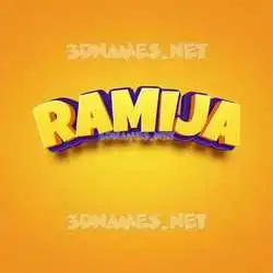 ramija in Orange Toon style - 3D name wallpaper