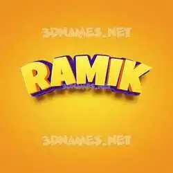 ramik in Orange Toon style - 3D name wallpaper