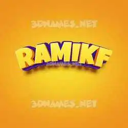 ramikf in Orange Toon style - 3D name wallpaper