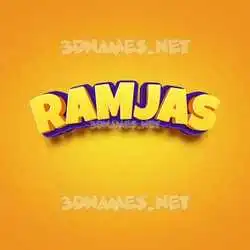 ramjas in Orange Toon style - 3D name wallpaper