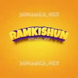 ramkishun in Orange Toon style - 3D name wallpaper