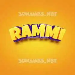rammi in Orange Toon style - 3D name wallpaper