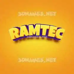 ramtec in Orange Toon style - 3D name wallpaper