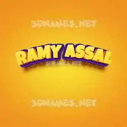 ramy assal in Orange Toon style - 3D name wallpaper