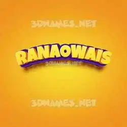 ranaowais in Orange Toon style - 3D name wallpaper